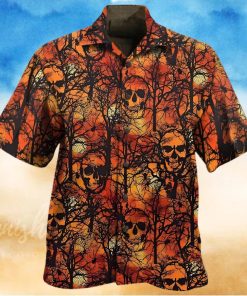 BEACH SHIRT GET NOW SKULL IN FOREST ALL OVER HAWAIIAN SHIRT