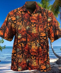 BEACH SHIRT GET NOW SKULL IN FOREST ALL OVER HAWAIIAN SHIRT
