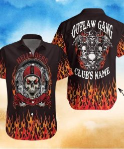 BEACH SHIRT GET NOW SKULL OUTLAW GANG MOTORCYCLE CUSTOM CLUBS HAWAIIAN ALOHA SHIRT