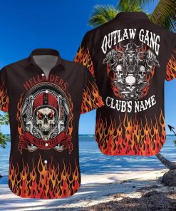 BEACH SHIRT GET NOW SKULL OUTLAW GANG MOTORCYCLE CUSTOM CLUBS HAWAIIAN ALOHA SHIRT