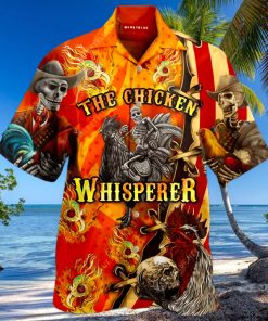 BEACH SHIRT GET NOW THE CHICKEN WHISPERER SKULL HAWAIIAN SHIRTS