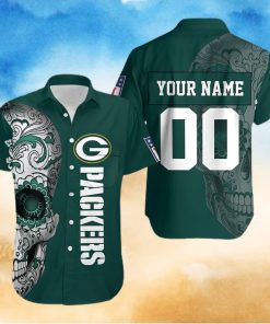 BEACH SHIRT GREEN BAY PACKERS NLF FAN SUGAR SKULL 3D PERSONALIZED HAWAIIAN SHIRt