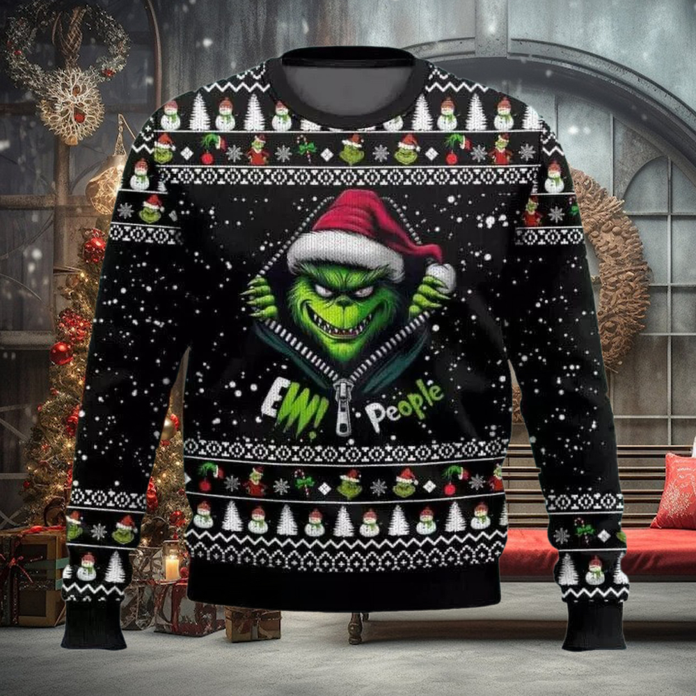 BG Grinch Santa Scary Ew People Ugly Christmas Sweater BG Grinch Santa Scary Ew People Ugly Christmas Sweater