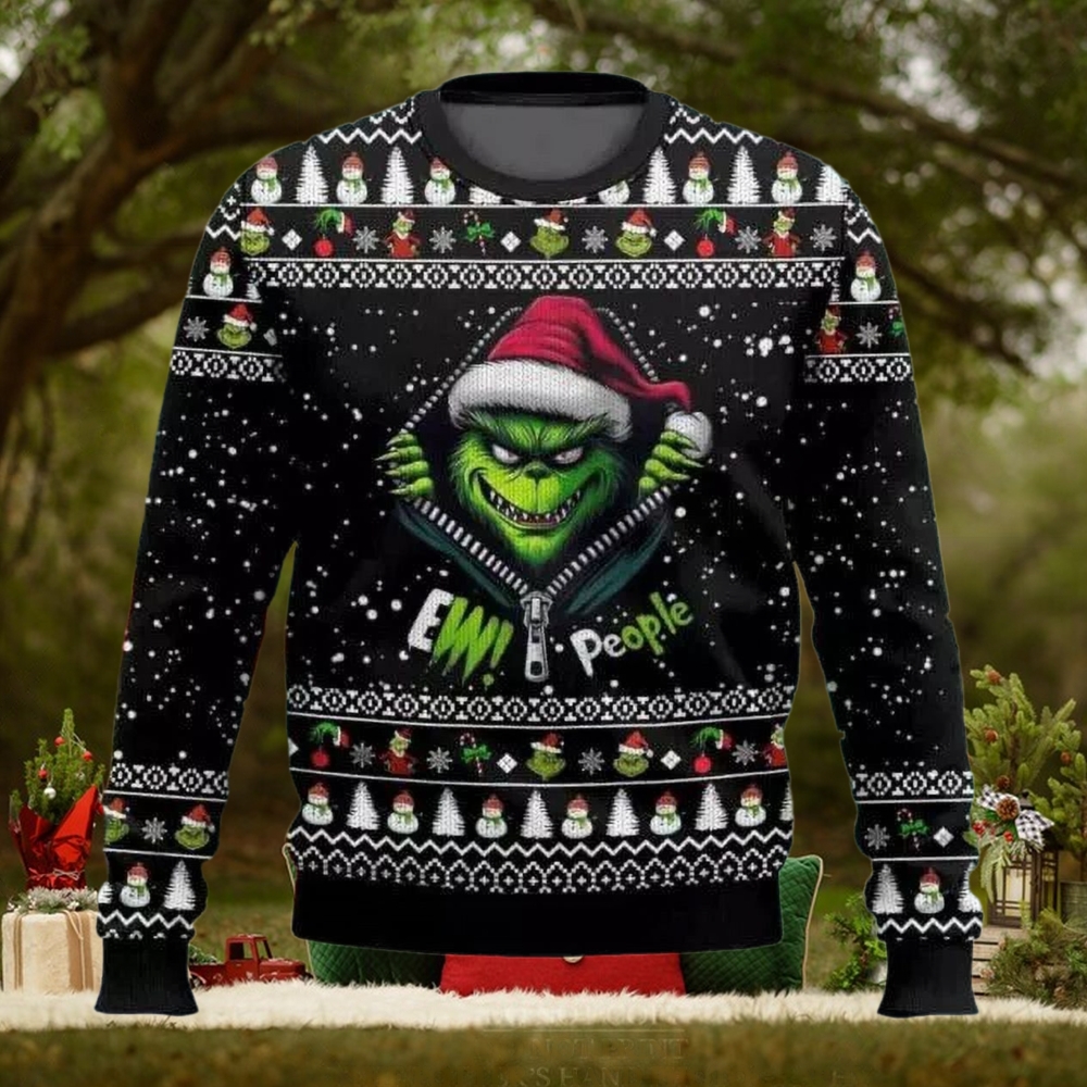 BG Grinch Santa Scary Ew People Ugly Christmas Sweater BG Grinch Santa Scary Ew People Ugly Christmas Sweater