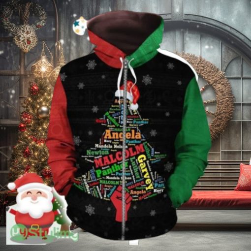 BLM – Christmas Black Power 2 Zip Hoodie 3D All Over Print