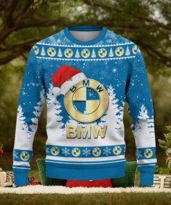 BMW Car Ugly Christmas Sweater Car Lovers Santa Hat Tree Christmas For Fans Gift