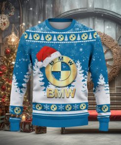 BMW Car Ugly Christmas Sweater Tree Santa Hat Car For Fans Gift Familys Holidays