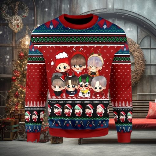 BTS Cute Gift Ugly Christmas Sweater Xmas Gift Men And Women Christmas Sweater