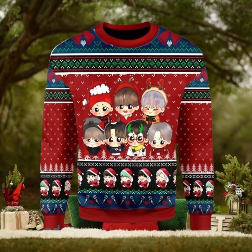 BTS Cute Gift Ugly Christmas Sweater Xmas Gift Men And Women Christmas Sweater