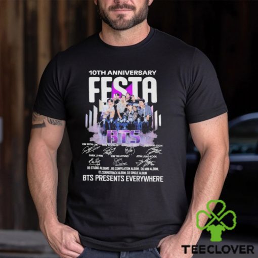 BTS Festa 10th anniversary BTS Presents everywhere signatures shirt