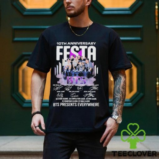 BTS Festa 10th anniversary BTS Presents everywhere signatures shirt