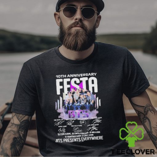 BTS Festa 10th anniversary BTS Presents everywhere signatures shirt
