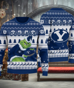 BYU Cougars Grinch Ugly Christmas Sweater
