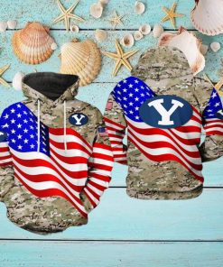 BYU Cougars NCAA US Flag Camo Veteran 3D Printed Hoodie