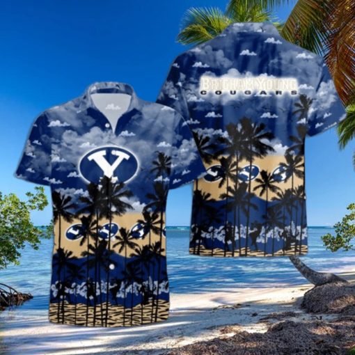 BYU Cougars Palms Tree Hawaiian Shirt