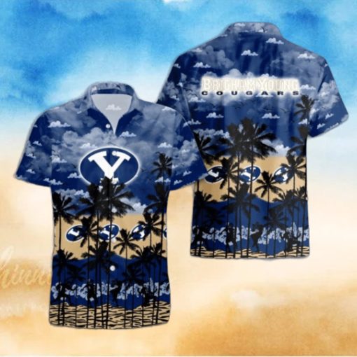 BYU Cougars Palms Tree Hawaiian Shirt