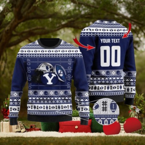 BYU Custom Name & Number Personalized Knitted Ugly Christmas Sweater