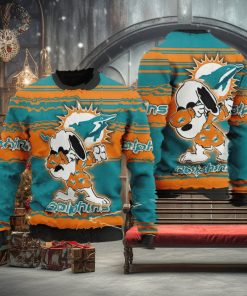 Miami Dolphins Snoppy Christmas Knitted Sweater For Men And Women