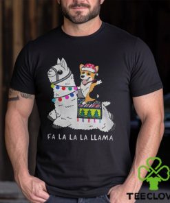 Baby Corgi and Fa la la la llama christmas Shirt