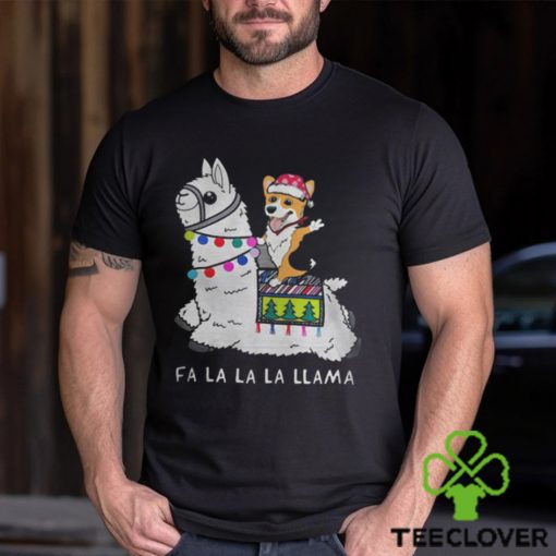 Baby Corgi and Fa la la la llama christmas Shirt