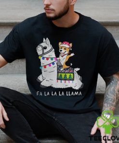 Baby Corgi and Fa la la la llama christmas Shirt