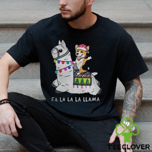 Baby Corgi and Fa la la la llama christmas Shirt