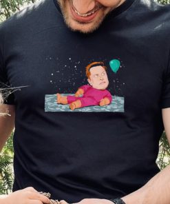 Baby Elon Musk in space with balloon shirt