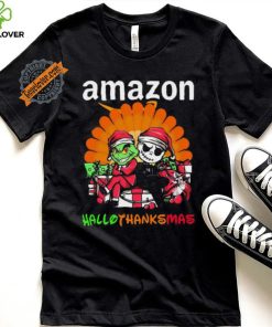 Baby Grinch and Jack Skellington Amazon logo Hallothanksmas 2024 shirt
