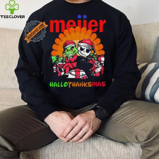 Baby Grinch and Jack Skellington Meijer logo Hallothanksmas 2024 shirt