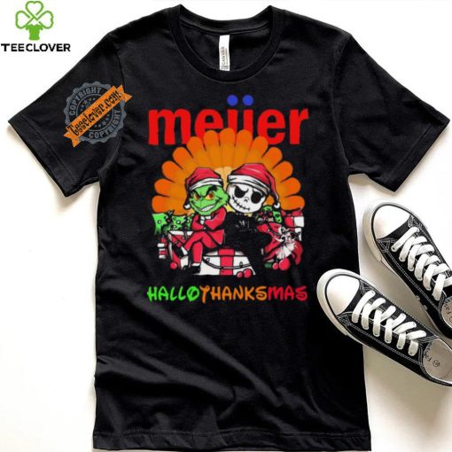 Baby Grinch and Jack Skellington Meijer logo Hallothanksmas 2024 shirt