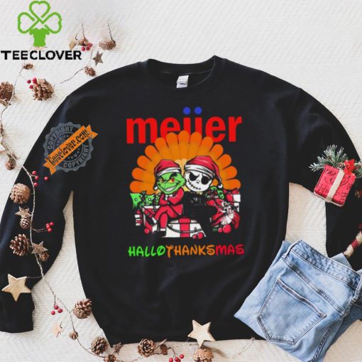 Baby Grinch and Jack Skellington Meijer logo Hallothanksmas 2024 shirt