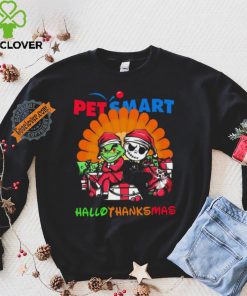 Baby Grinch and Jack Skellington PetSmart logo Hallothanksmas 2024 shirt