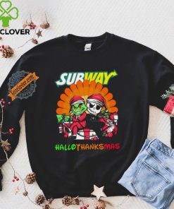 Baby Grinch and Jack Skellington Subway logo Hallothanksmas 2024 shirt 3 Baby Grinch and Jack Skellington Subway logo Hallothanksmas 2024 shirt