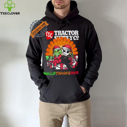 Baby Grinch and Jack Skellington Tractor Supply Company logo Hallothanksmas 2024 shirt
