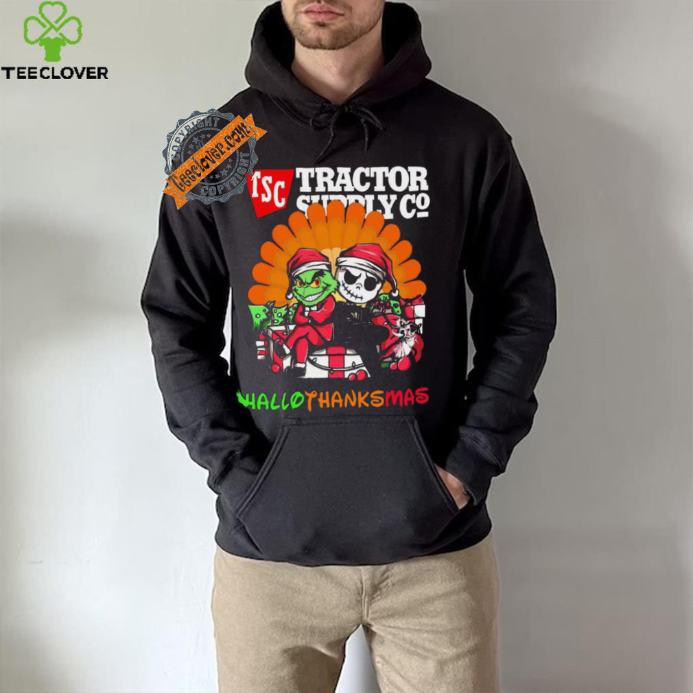 Baby Grinch and Jack Skellington Tractor Supply Company logo Hallothanksmas 2024 shirt Baby Grinch and Jack Skellington Tractor Supply Company logo Hallothanksmas 2024 shirt