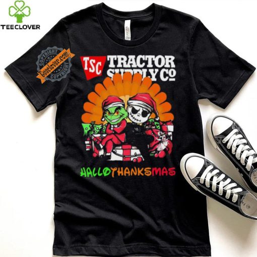 Baby Grinch and Jack Skellington Tractor Supply Company logo Hallothanksmas 2024 shirt