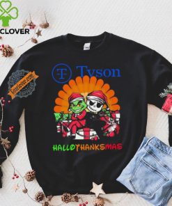 Baby Grinch and Jack Skellington Tyson logo Hallothanksmas 2024 shirt