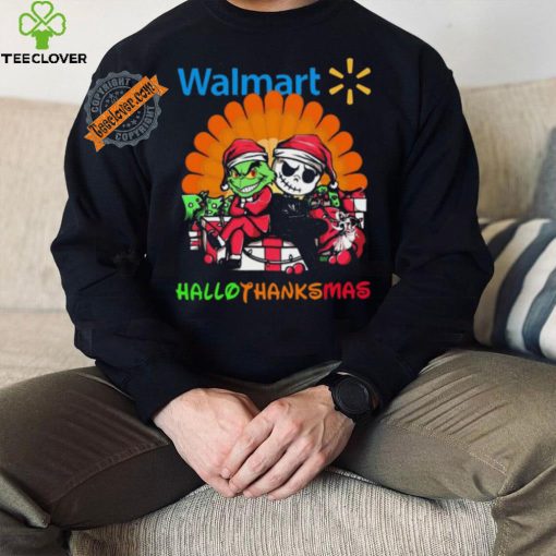 Baby Grinch and Jack Skellington Walmart logo Hallothanksmas 2024 shirt
