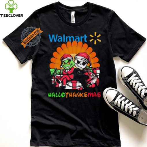 Baby Grinch and Jack Skellington Walmart logo Hallothanksmas 2024 shirt