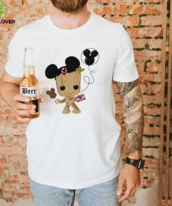 Baby Groot And Mickey Ears T Shirt
