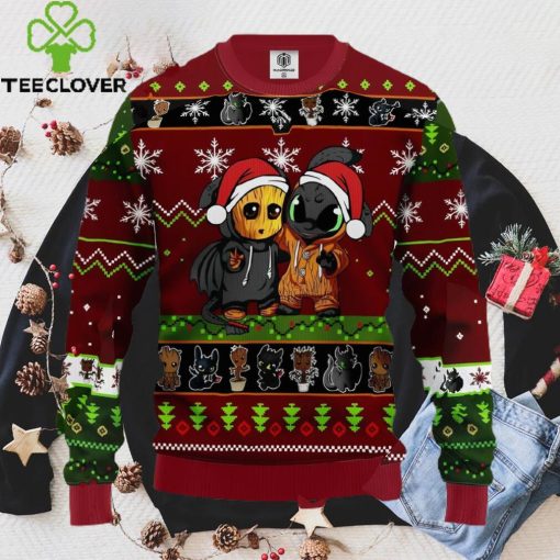 Baby Groot And Toothless Unicorn Ugly Christmas Sweater, Xmas Sweathoodie, sweater, longsleeve, shirt v-neck, t-shirt