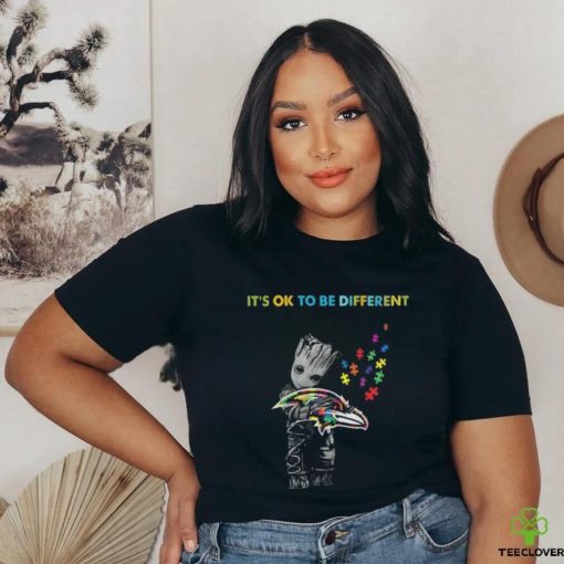 Baby Groot Hug Autism Baltimore Ravens It’s Ok To Be Different Shirt