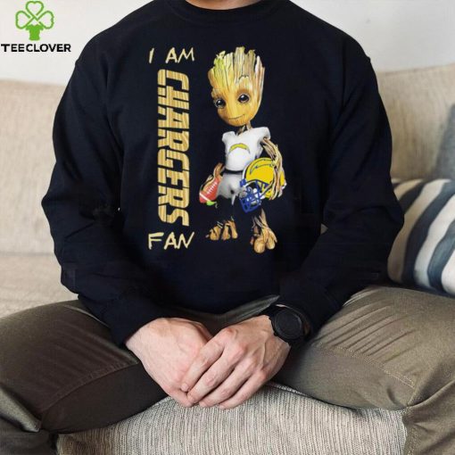 Baby Groot I am Los Angeles Chargers fan football player 2024 hoodie, sweater, longsleeve, shirt v-neck, t-shirt