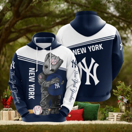 Baby Groot New York Yankees 3D Printed Hoodie