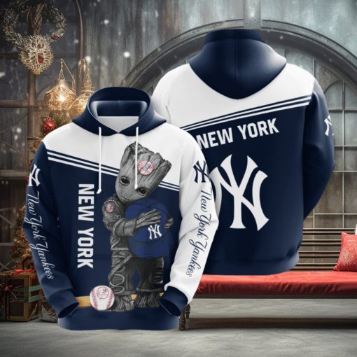 Baby Groot New York Yankees 3D Printed Hoodie