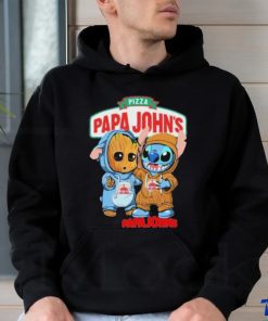 Baby Groot and Stitch Pizza Papa John’s shirt 3 Baby Groot and Stitch Pizza Papa John’s shirt