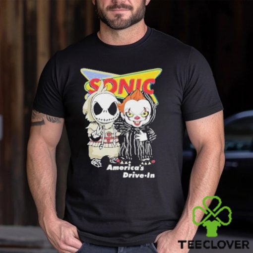 Baby Jack Skellington And Baby Pennywise Sonic America’s Drive In Shirt