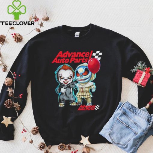Baby Jack Skellington and Baby Pennywise Advance Auto Parts logo 2024 shirt