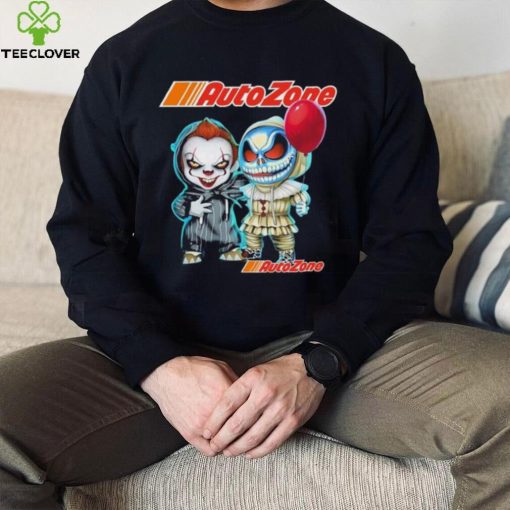 Baby Jack Skellington and Baby Pennywise AutoZone logo 2024 shirt