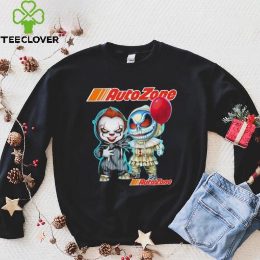 Baby Jack Skellington and Baby Pennywise AutoZone logo 2024 shirt